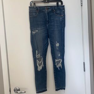 Abercrombie & Fitch Simone High Rise Ankle Skinny Distressed Jeans, Sz 6